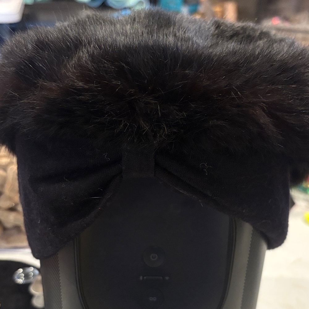 Elegant Black Fur Hat with Headband